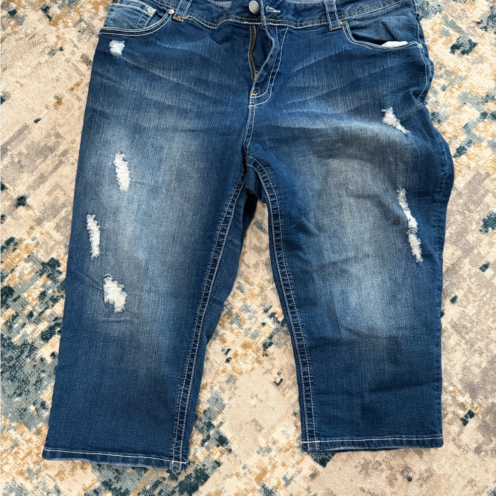 Women's Blue Denim Jean Capris